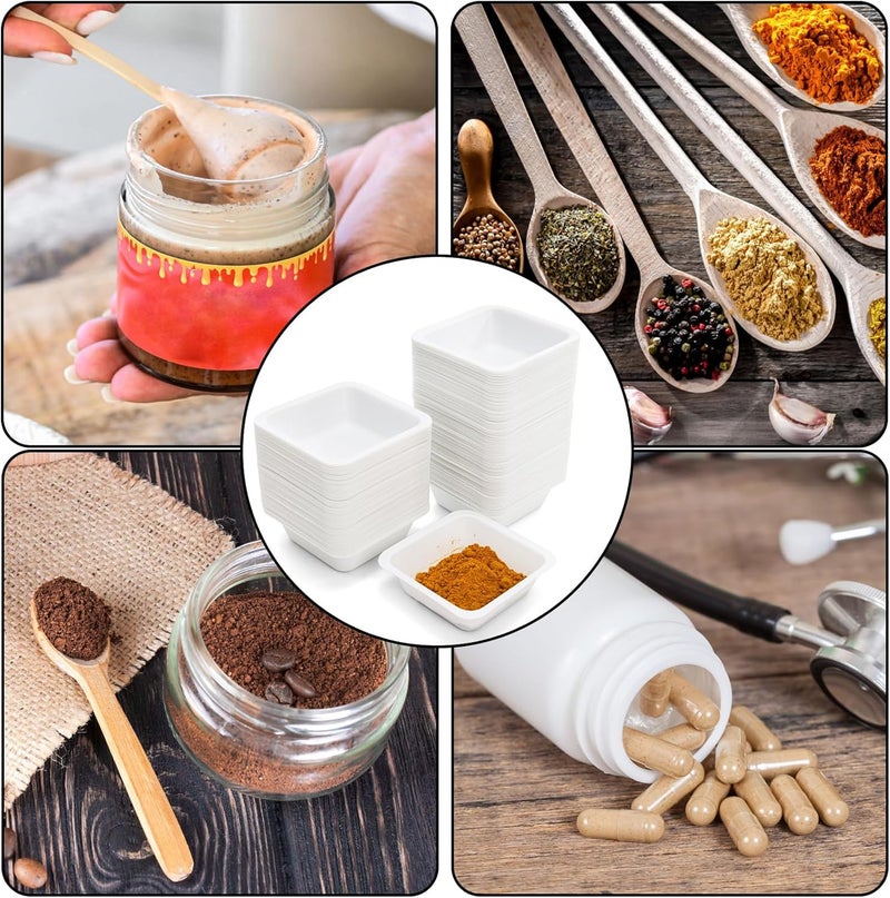 Coloch 250 Pack Weigh Boats Medium, 100ml Plastic Trays for Measuring Disposable Square Weighing Dishes Anti-Static Lab Dishes for Powder, Liquid, Epoxy, Food Sample - Image 5